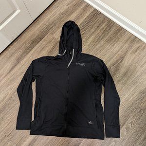 Craft Men's Deft 2.0 Full Zip Jersey Hooded Training Jacket Size Medium Black